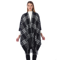 New Fashion Plaid Ponchos And Capes For Women Winter Warm Oversized Shawls Wraps